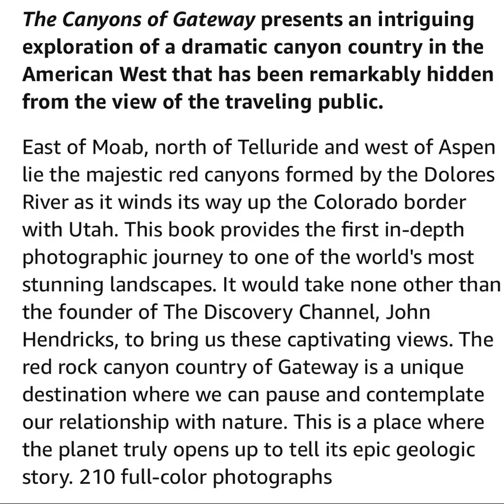 NWT The Canyons of Gateway Hardcover Book